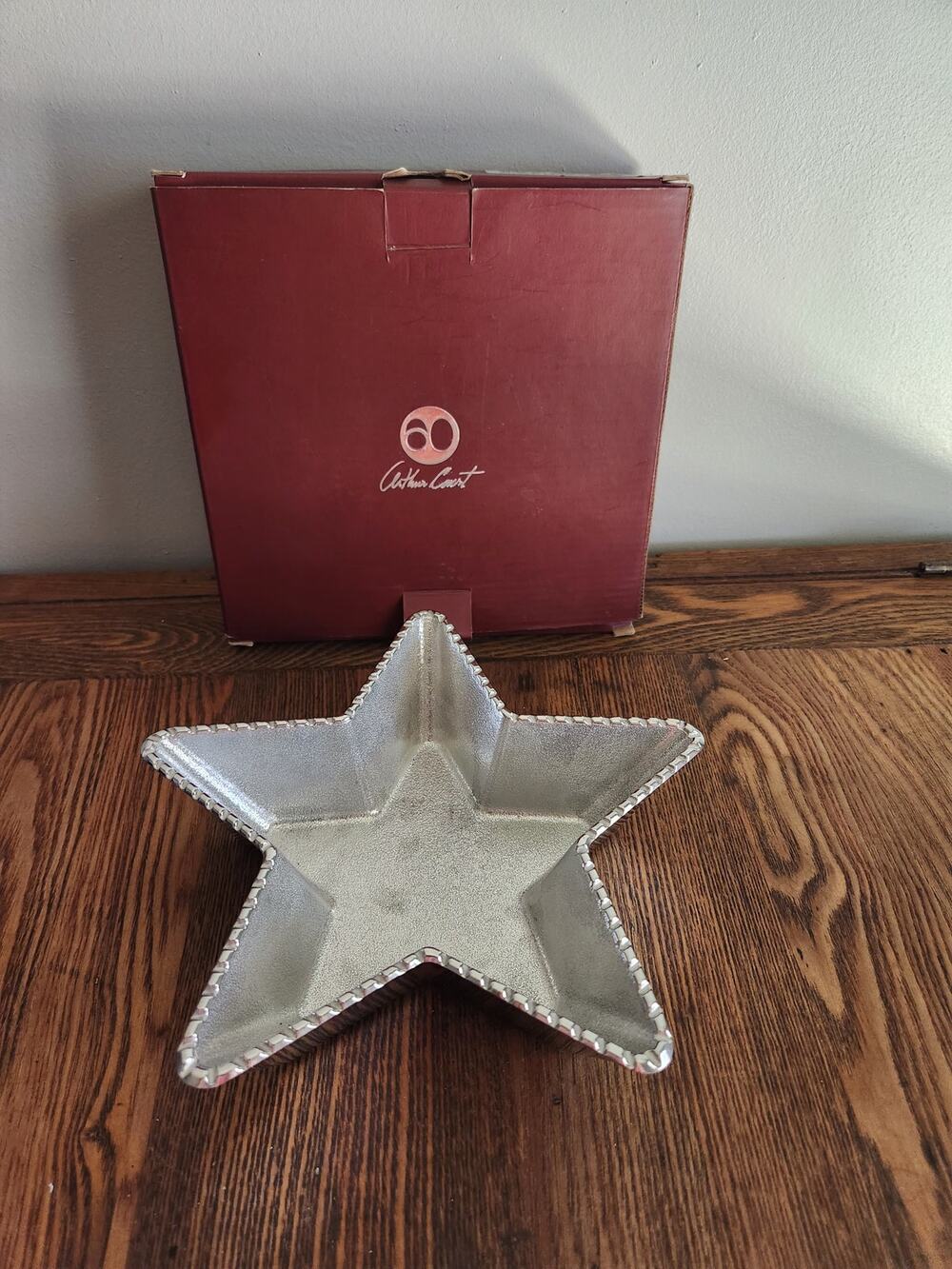 Vintage 2003 ARTHUR COURT Braided Star Aluminum Handcrafted Bowl Candy Dish